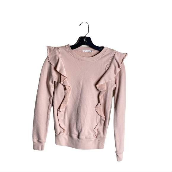 AVEC LES FILLES PINK RUFFLE SWEATSHIRT TOP - Picture 2 of 7